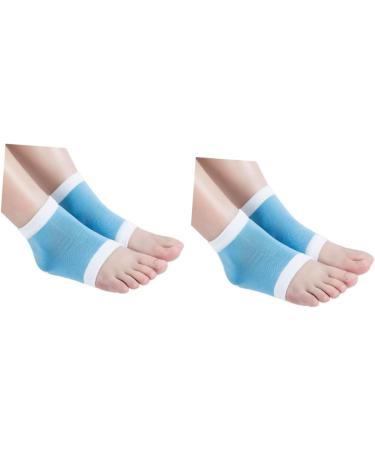 minkissy Socks Moisturizing Heel Socks for Cracked Heels Blue Open Toe spa Gel Socks for Lotion Overnight toeless spa Socks Vented Heel Socks Foot Cover Men and Women Protector Spa - Buy Online on GoSupps.com