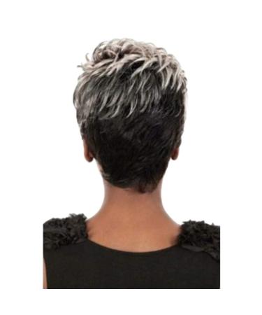 Short Grey Black Curly Bob Wig for Women | Synthetic Afro Cosplay & Punk Anime Hair - Buy Online on GoSupps.com
