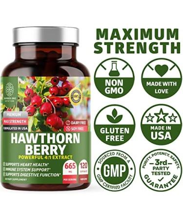 2-Pack N1N Premium Hawthorn Berry Capsules - 2660mg Max Strength Natural Extract for Heart Health & Immunity - 240 Caps - Buy Online on GoSupps.com