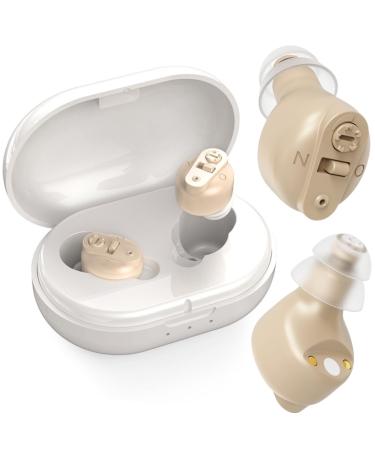 Hearing Aids - 2X Rechargeable In-the-Ear (ITE) Discreet & Comfortable Fit Long Battery Life Noise Reduction Technology Skin Tone