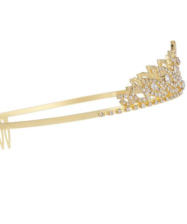 Shining Rhinestone Wedding Tiara with Comb - Bridal Crystal Headband for Prom & Pageants - Gold Princess Decoration - Perfect Gift for Valentine's Day - Buy Online on GoSupps.com