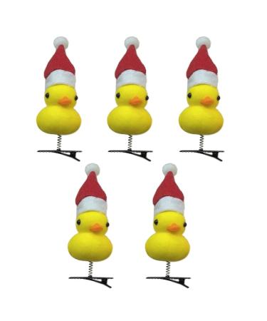 AJTUTUS Imitation Duck Hair Clip Lovely Duckling with Rose Sunglasses Side Clip for Girl Yellow Hair Clip Realistic Duck