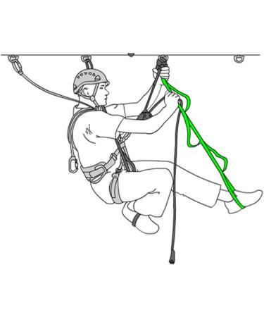 Adjustable Climbing Ascender Sling for Outdoor Activities - Black Green - Buy Online on GoSupps.com