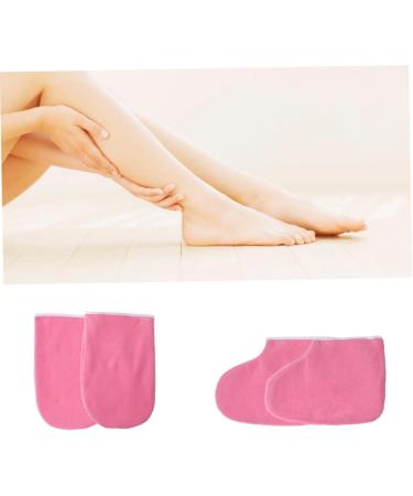 Healeved 2 Pairs Cotton Gloves Paraffin Wax Gloves and Booties Wax Bath Gloves Hand Treatment Mitts Bath Cloth Gloves Paraffin Wax Mitts Gloves Booties Mittens Pink Work Bath Mat Feet - Buy Online on GoSupps.com