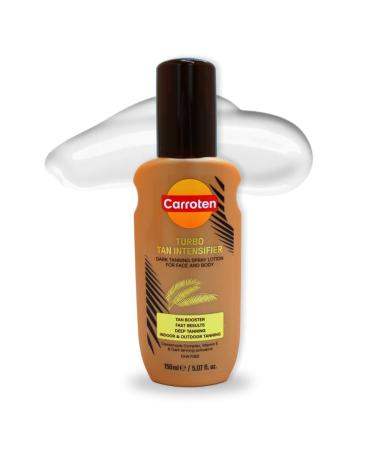 Carroten Turbo Tan Intensifier | Tanning Primer for Fast Long-lasting Results | Deep Tanning Spray Lotion for Face & Body | Quick-Drying, Lightweight Hydration | Made in Greece | 5 oz