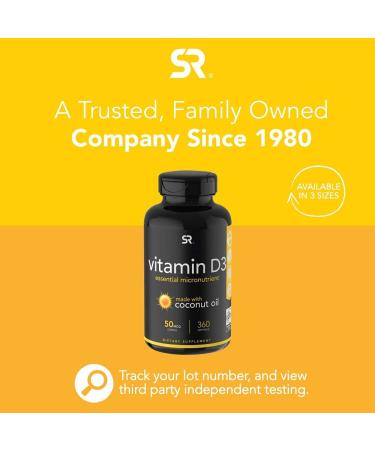 Sports Research Vitamin D3 2000 IU - 360 Mini Liquid Softgels | Immune Support & Bone Health - Buy Online on GoSupps.com