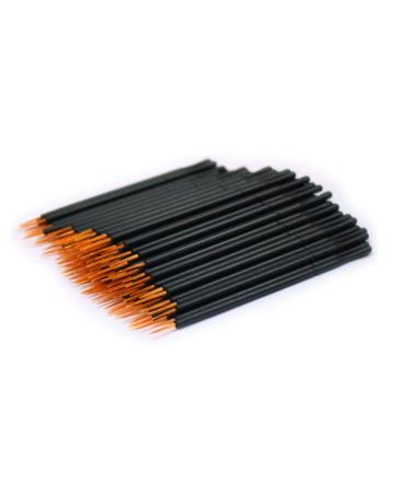 WOIWO 50 PCS Disposable Eyeliner Brush Hard Soft Tip Gold White Eyeliner Brush Eyeliner Cream Eye Shadow Brush Make-Up Eyeliner Brush Tool (orange)