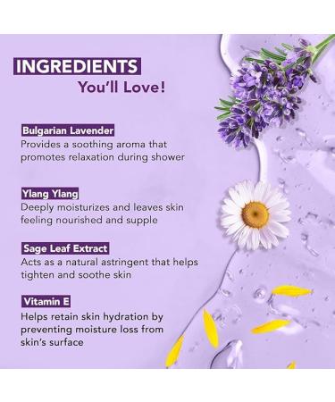 Calming Body Wash with Vitamin E & Sage Leaf Extract - Sulphate & Paraben Free Shower Gel - 245ml Pink for Relaxation - Buy Online on GoSupps.com