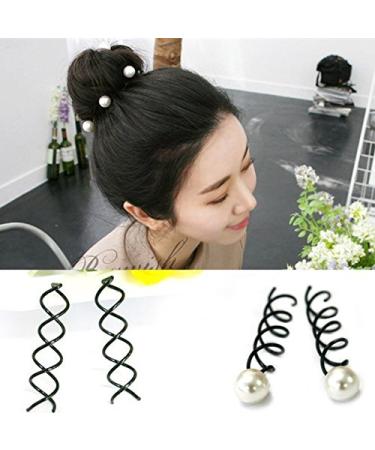 Erioctry Pearl Hair Clip Spiral Shape - 6pcs Small (1.4cm) for DIY or Salon Hairstyles | Shipping Worldwide - Buy Online on GoSupps.com