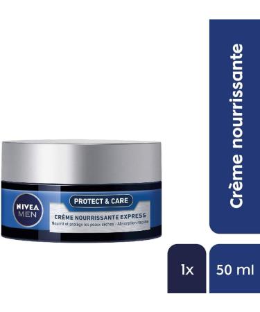 NIVEA MEN Protect & Care Express Nourishing Cream (1 x 50 ml) Nourishing moisturizing cream for dry skin daily facial care for men - Buy Online on GoSupps.com