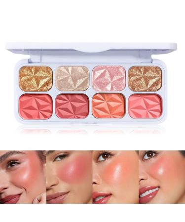 8 Colors Blusher Highlighter Makeup Palette | Waterproof Matte & Shimmer Blush Bronzer & Eyeshadow for a Flawless Finish - Buy Online on GoSupps.com