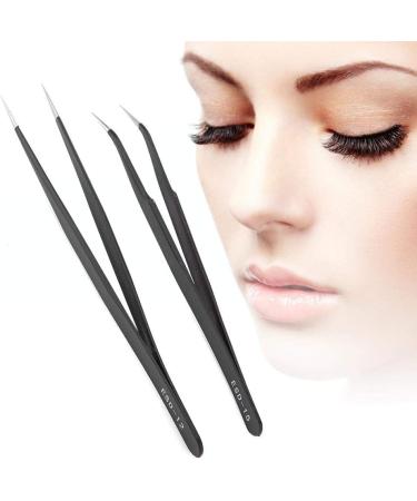 Stainless Steel Eyelashes Grafting Tweezers Makeup Tweezers Tool for Eyelashes Extension Nail Art Decoration for Professional Salon or Home Use(3#) - Buy Online on GoSupps.com