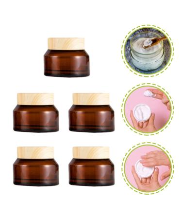 Lurrose 5-St Cosmetic Bottle Set | Glass Lotion & Cream Containers for Travel | Empty Makeup & Eye Cream Jars - Buy Online on GoSupps.com