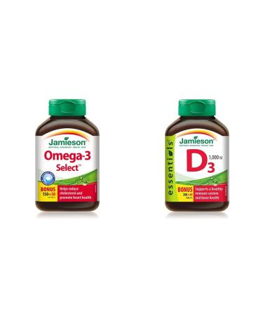 Omega-3 Select 1 000 mg & Vitamin D3 1 000 IU 240 Count (Pack of 1) Omega-3 Select + Vitamin D3