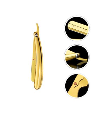 Lurrose Engraved Razor Holder - Manual Galvanized Handle for Bortschneider Straight Razor & Shaver - Rustproof Steel Stylish Gold Finish | International Shipping - Buy Online on GoSupps.com