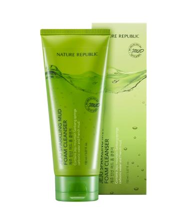 Nature Republic Jeju Sparkling Mud Foam Cleanser 150g - Deep Cleansing Facial Wash - Buy Online on GoSupps.com