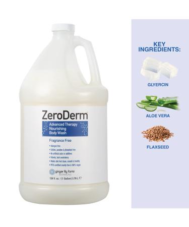 ZeroDerm Advanced Therapy Body Wash - 1 Gallon Refill, 100% Vegan & Cruelty-Free, Fragrance-Free, Unscented - 128 Fl. Oz - Buy Online on GoSupps.com