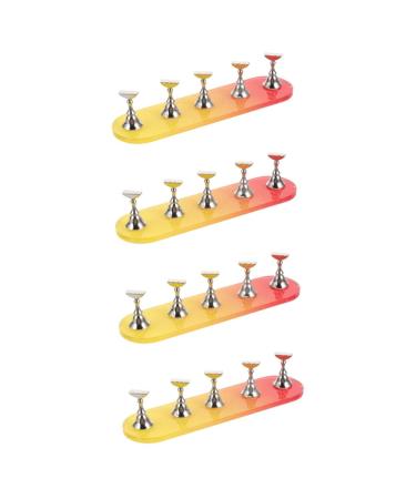 Beaupretty 4 Sets Nail Practice Holder Nail Decorations for Nail Art Creative Nail Display Convenient Nail Display Beauty Fake Nails Nail Holders for Nail Painting Cosmetic Plastic Bracket