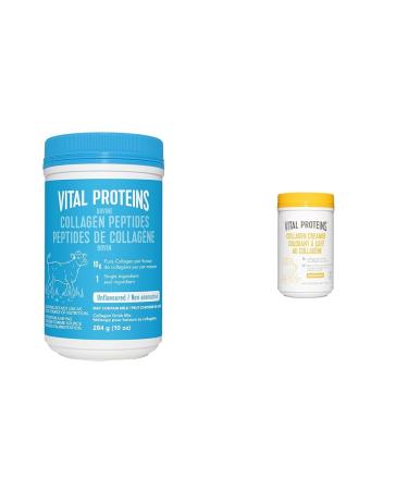Vital Proteins Bovine Collagen Powder 284g Hydrolyzed Collagen Peptides - 10 g per serving - Unflavored & Collagen Creamer 300g 10 g Collagen Peptides per serving - Vanilla Flavoured