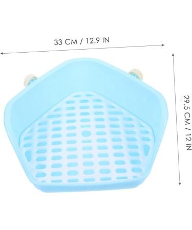 BESPORTBLE Box Rabbit Toilet Bunny Litter Pan Rabbit Bed Rabbit Corner Toilet Bunny Toilet Hamster Plastic Blue 33X29.5X14CM Blue - Buy Online on GoSupps.com