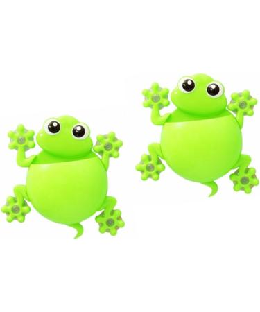 Alipis 2-Pack Wall-Mounted Toothbrush Holder & Toothpaste Organizer - Kids Shower Rack in Light Green - Buy Online on GoSupps.com