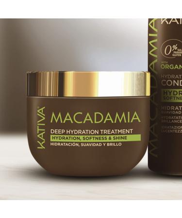 Kativa Macadamia Deep Hydration Treatment Mask - 8.45 Fl Oz | Organic Macadamia Oil for Dehydrated, Dry Hair | Salt, Sulfate, Gluten, and Paraben Free - Buy Online on GoSupps.com