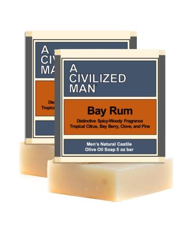 | Bay Rum | Set of 2 5oz Bars | Moisturizing Soap | All Natural Essential Oil Men s Soap Bar Bay Rum 2 Pak