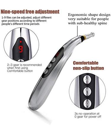 Electronic Acupuncture Pen USB Rechargeable Pain Relief Massager with 3 Heads & 2 Gel - Buy Online on GoSupps.com