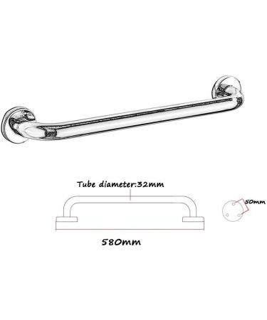 Safety Grab Bar Showers Bathroom Grab Bar Grab Rails Wall Mounted Polished Finish-Slip Safety Support Rail erly Disabled Handrails/58Cm - Buy Online on GoSupps.com