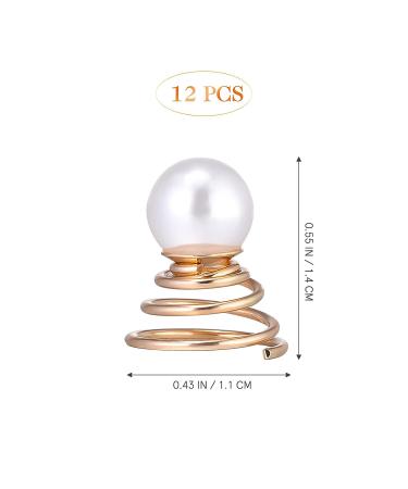 Lurrose 12pcs Golden Pearl Spiral Hair Pins for Wedding Prom Party - Bridal Hair Clips - Buy Online on GoSupps.com