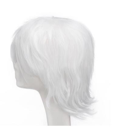 S-noilite Short Straight Cosplay Wig - Unisex Fashion Anime Party Costume Synthetic Full Wig (White) - Buy Online on GoSupps.com