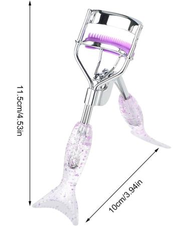 Uitseld Eye Lash Curler - Precision Fish Tail Shape Lash Curler with Comb Teeth | Portable Makeup Supplies Beautiful Ergonomic Eyelash Tools for Eye-Opening Lifted Lashes A4 Chrome Plated With Purple Comb Purple Mermaid - Buy Online on GoSupps.com