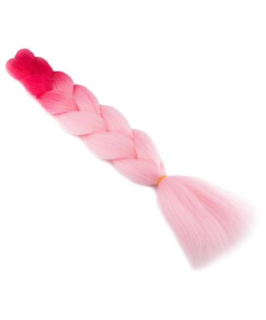 Gairyan Jumbo Braids Extensions - 60cm Ombre Synthetic Braiding Hair (Dark Pink/Pink) - 100g for Box Crochet Braids - International Shipping - Buy Online on GoSupps.com