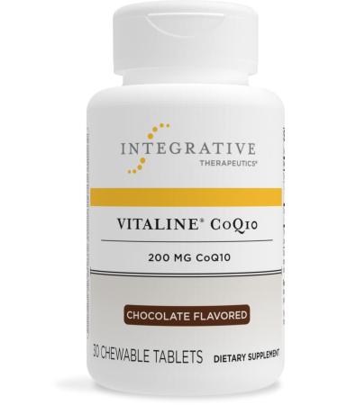 Integrative Therapeutics - Vitaline CoQ10 (200mg) - Supports Heart & Brain Health* - Chocolate Flavored - 30 Chewable Wafers Standard Packaging