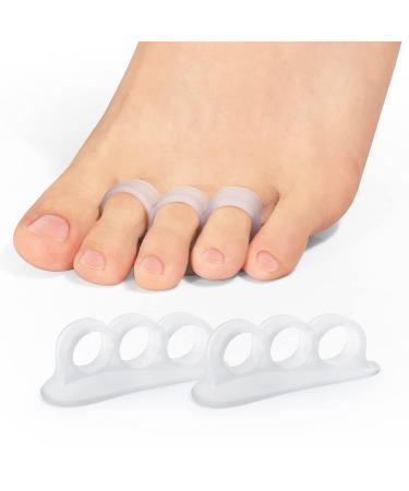 Kimihome 16 Packs Bunion Guards with Attached Toe Separator Gel Bunion Corrector with Triple Loops Prevent Big Toe from Drifting Inwards Toe Straightener Offers Relief from Overlapping Clear.