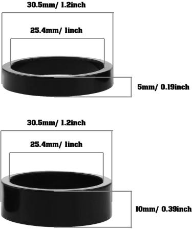 8Pcs Aluminum Alloy Headset Spacer Set for 25.4mm Stem Fork - Black | For MTB, BMX, and Mountain Bikes - Buy Online on GoSupps.com