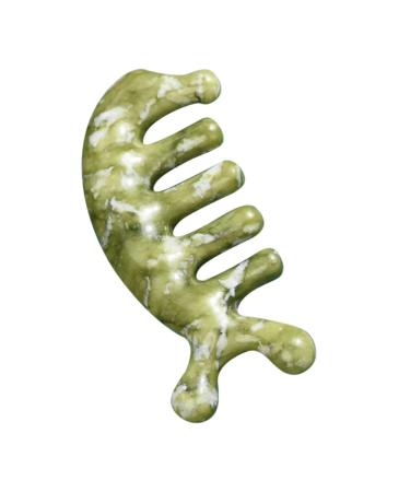 Fomiyes jade massage comb body acupuncture massage gauge hand massage comb for reliable massage comb jade massage device jade handicraft massage comb tool body massage tool creative 11.50x4.50cm green