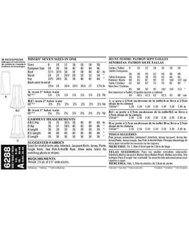 Simplicity 6288 Misses Pull-On Knit Skirts Pattern | Sizes 8-20 - Buy Online on GoSupps.com