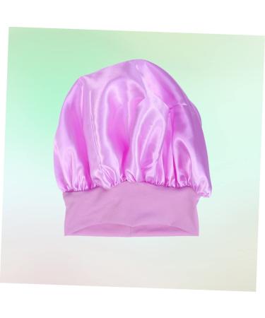 Silk Curly Hair Sleep Cap for Women - Purple | Elastic Night Bonnet Hat - Buy Online on GoSupps.com