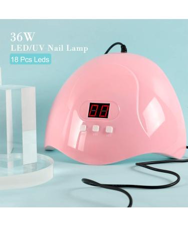 COSCELIA UV LED Nail Lamp 36W | Portable Gel Nail Dryer with Timer | Professional Nail Hardening Lamp (Pink) - Buy Online on GoSupps.com