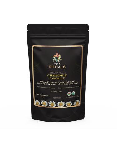 TEA RITUALS Chamomile Organic loose leaf tea (50+ cups per 100gms) Brew Hot & Iced tea Resealable Pouches. Foil lined pouches to maintain freshness.