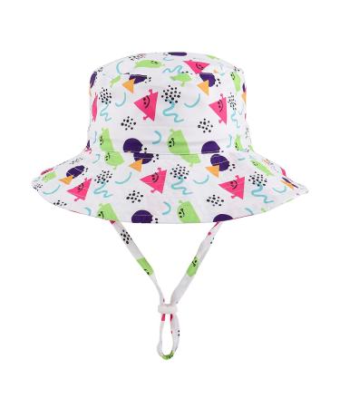 LACOFIA Toddler Baby Sun Hat Unisex Kids Summer Bucket Hat Wide Brim for Outdoor Swim Beach Pool Adjustable 3-7 Years B-Watermelon