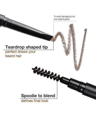 Beard Filler Pencil Pen - Define, Enhance, Fill Beard & Moustache - Natural Finish - Water & Sweat Proof - Black/Brown/Dark Brown - Buy Online on GoSupps.com