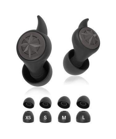Ear Plugs for Sleeping Noise Cancelling  30dB Noise Reduction Isolating Earplugs Washable Soft Silicone Sound Blocking Ear Plug for Sleep  Work  Shooting  Reusable 2 Pairs with 8 Ear Tips (Black)