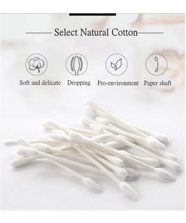 Cotton Swabs 800 Pieces - Double Precision Tips, Paper Stick - 4 Packs of 200 (Pointed+Spiral Head) - Buy Online on GoSupps.com