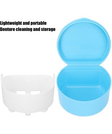 Denture Storage Container & Retainer Box - Clean Food Grade for Travel & Home | Light Blue - Buy Online on GoSupps.com