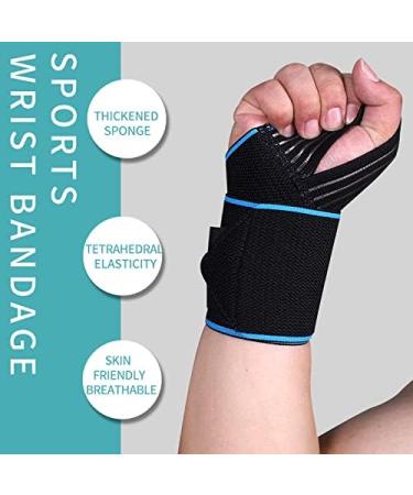 ENOSCO 16 Professional Quality Wrist Wraps for Weightlifting & Gym - Breathable Elastic Support Braces in Blue | Men & Women Powerlifting Gear - Buy Online on GoSupps.com