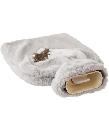 Orion Group Hot Water Bottle - 1.6L Rubber Bed Bottle in Soft Grey Heart Cover | Ideal for Comfort & Warmth - Buy Online on GoSupps.com
