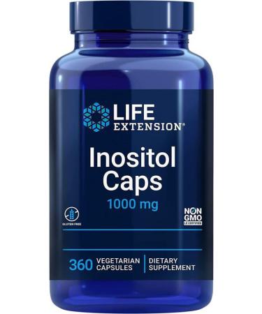 Life Extension Inositol Caps 1000mg per Capsule High Dose 360 Vegan Capsules Laboratory Tested Vegetarian Gluten-Free SOYA-Free GMO-Free
