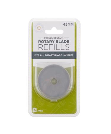 Missouri Star Universal Rotary Cutter Blades 45mm, 5 Pack | Super Sharp Replacement Blades, Fits All Rotary Cutter Handles | Fabric Trimmer Refill for Quilting and Sewing Projects 45mm 5 Pack